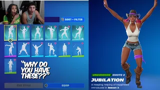 Girlfriend Reacts To My Fortnite Emotes