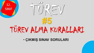 Türev 5 | Türev Alma Kuralları Sınav Soruları | 12. Sınıf Matematik | AYT Matematik #12.sınıf #türev