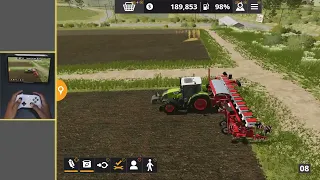 Small Claas Tractor Planting Corn With New Type of Planter! Beacons on! FS20