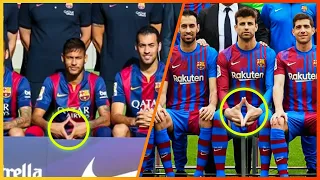 What Is the Secret Sign That A Barcelona Player Makes In A Team Photo?