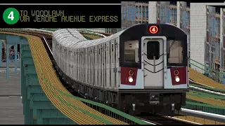 OpenBVE Special: 4 Train To Woodlawn Via Jerome Express From New Lots Avenue (R142A)