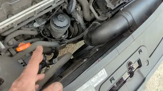 VW Caddy Diesel radiator leak. Fan support touching radiator. Pinhole leaks