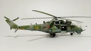 ต่อโมเดลเฮลิคอปเตอร์ MI-24V 1/72 Zvezda FullBuild