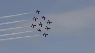 Red Arrows full Clacton Air show display  23 August 2018 259p