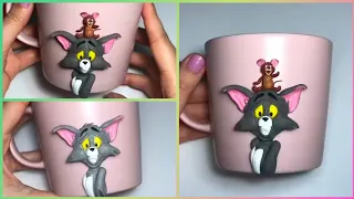 Polymer Clay Coffee Mug || Tom And Jerry Mug || Polymer Clay Tutorial || #2022