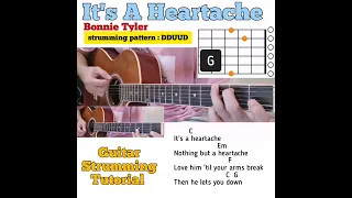 It's A Heartache - Bonnie Tayler guitar chords w/ lyrics & strumming tutorial