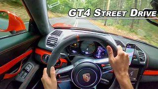 Porsche Cayman GT4 POV Street Drive Therapy - (Binaural Audio)