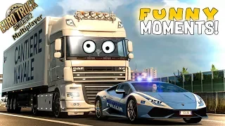 Euro Truck Simulator 2 Multiplayer Funny Moments, Idiots on the Road and Crash Compilation #11