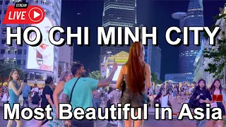 Asia City Night Walk 🇻🇳 Ho Chi Minh City Night Street Walk 2024