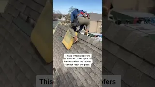 This Is What Roofers Do When The Ladder Is Too Short…