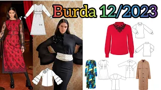 Burda style 12/2023 ,full preview and complete line drawings 👌🏼