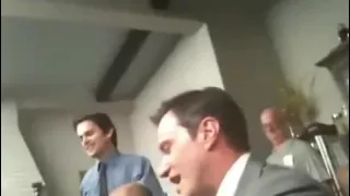 Tim Dekay  & Matt Bomer breaking into song on White Collar  set