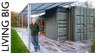 Modern Minimalist SHIPPING CONTAINER HOME With Bump-Outs!