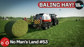 Making Hay Bales, Harvesting Canola & Sorghum - No Man's Land #53 FS22 Timelapse