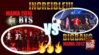 BTS MAMA 2016 VS BIGBANG MAMA 2012 PERFORMANCE OMG!!!