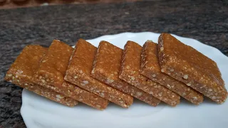 Only Two Ingredients | Sweet Recipie | Very quick and Easy | Peanut Chikki | Crushed Peanut Chikki