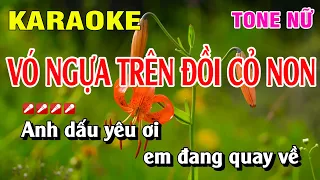 Karaoke Vó Ngựa Trên Đồi Cỏ Non Tone Nữ Nhạc Sống | Hoàng Luân