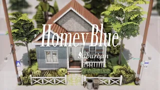 Homey Blue Suburban 🏠🌲│Sims 4 Speed Build │No CC