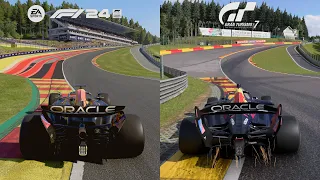 F1 24 Vs GT7 Comparison Circuit de Spa-Francorchamps - Gameplay & Replay [4KPS5]