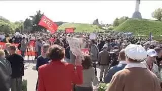 May Day Clashes in Kyiv: Communist Party leader gets a light dousing of kefir