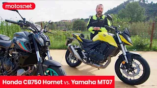 ⚔️ Honda CB 750 Hornet 🆚 Yamaha MT07 2023 / Veredicto final / Comparativa / Review 4K / motos.net