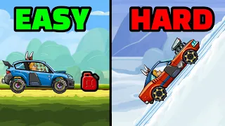 5 WORLD RECORDS from EASY to IMPOSSIBLE - Hill Climb Racing 2