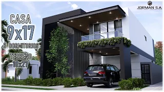 Modern House Design (9x17) | 3-Bedroom House with Pool