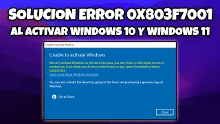 SOLUCION ERROR 0X803F7001 AL ACTIVAR WINDOWS 10 Y WINDOWS 11 POR CMD SIN PROGRAMAS 2024
