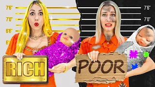 RICH VS BROKE PREGNANT IN JAIL | RICH VS POOR FUNNY SITUATIONS BY CRAFTY HYPE