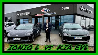 Vergleich Hyundai Ioniq 6 vs Kia EV6🧐wer hat die Nase vorn⁉️