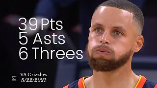 Stephen Curry 39 Pts, 5 Asts, 6 Threes vs Grizzlies | FULL Highlights