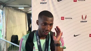 Erriyon Knighton after 200 meter title and learning as a pro