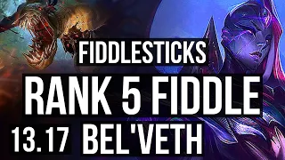 FIDDLESTICKS vs BEL'VETH (JNG) | 4/0/9, Rank 5 Fiddle | TR Challenger | 13.17