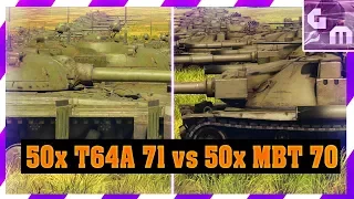 War Thunder 50x T-64A 71 vs 50x MBT 70