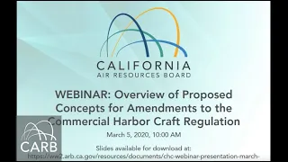 Updates to the Commercial Harbor Craft Regulation - 3/5/20