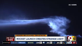 SpaceX rocket launch creates strange light over California