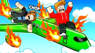 ROBLOX CHOP AND FROSTY PLAY AIRPLANE ESCAPE STORY