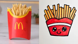 How to Easy Draw & Color a Cute Fries