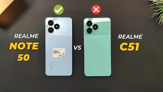 Realme Note 50 vs Realme C51 | Comparison & Speed Test | 90Hz | T612 vs T612 |
