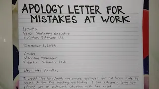 How To Write An Apology Letter for Mistakes at Work Step by Step Guide | Writing Practices