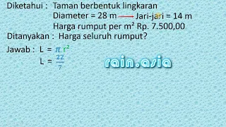 Cara Menghitung Biaya dari Luas Lingkaran Jika Diketahui Diameter 28 m