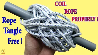 How to Coil Lines & Rope Tangle Free - The PROPERLY & EASIEST Way to Coil Rope #2 @9DIYCrafts