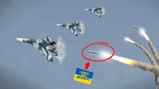 The Russian SU-34 tried to accelerate to escape Ukrainian Patriot missile, but inevitable. - ARMA 3