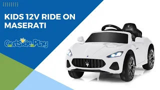 12V Licensed Kids Maserati Electric Car Ride On Toy | Outside Play