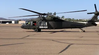 Uh60 black hawk helicopter start up/take off from Gillespie Field airport n684uh