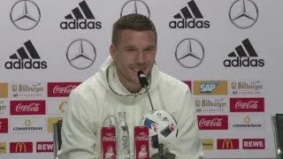 FUNNY! Podolski gives his take on Loew's "scratch and sniff"