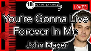 You’re Gonna Live Forever In Me (LOWER -3) - John Mayer - Piano Karaoke Instrumental