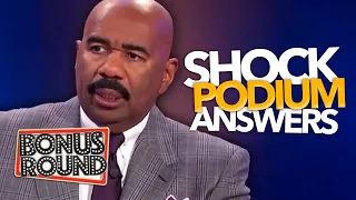 Steve Harvey Funny Reactions To Answers At The Podium On Family Feud