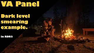 VA panel/monitor dark/black level smearing example in Red Dead Redemption 2