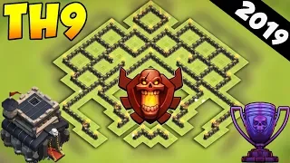 Clash of Clans - BEST Town Hall 9 (TH9) TROPHY Base !! COC Th9 Base Design/Layout/Defense 2019